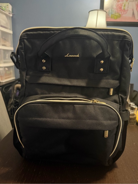 Lovevook Handbags - Lovevook Black Backpack with Gold Accents